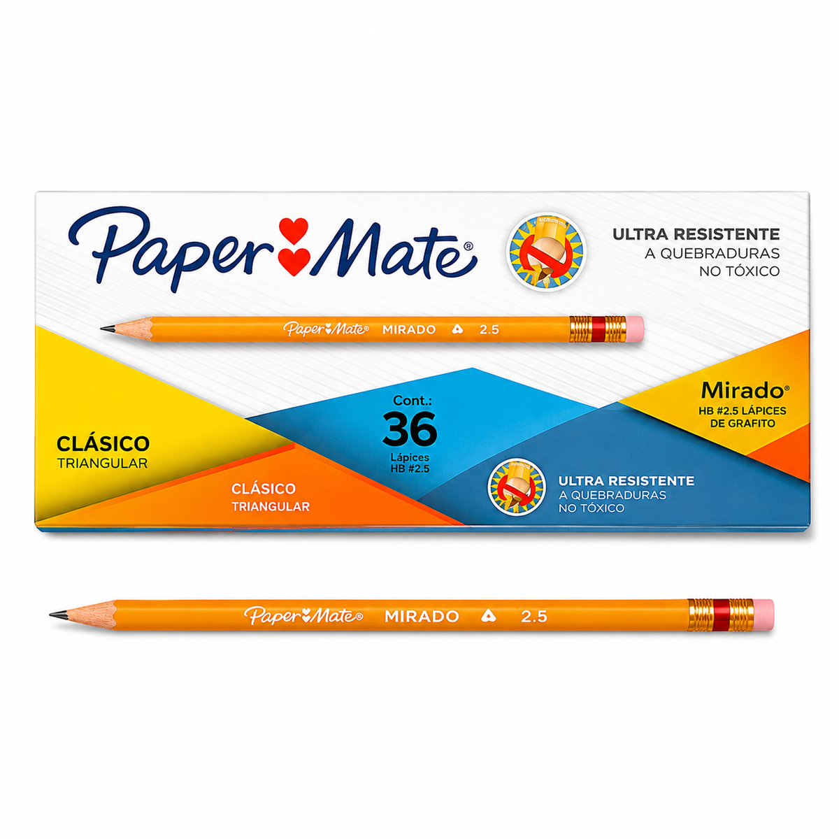 Lápiz Grafito Mirado Triangular HB 2.5 36 lapices