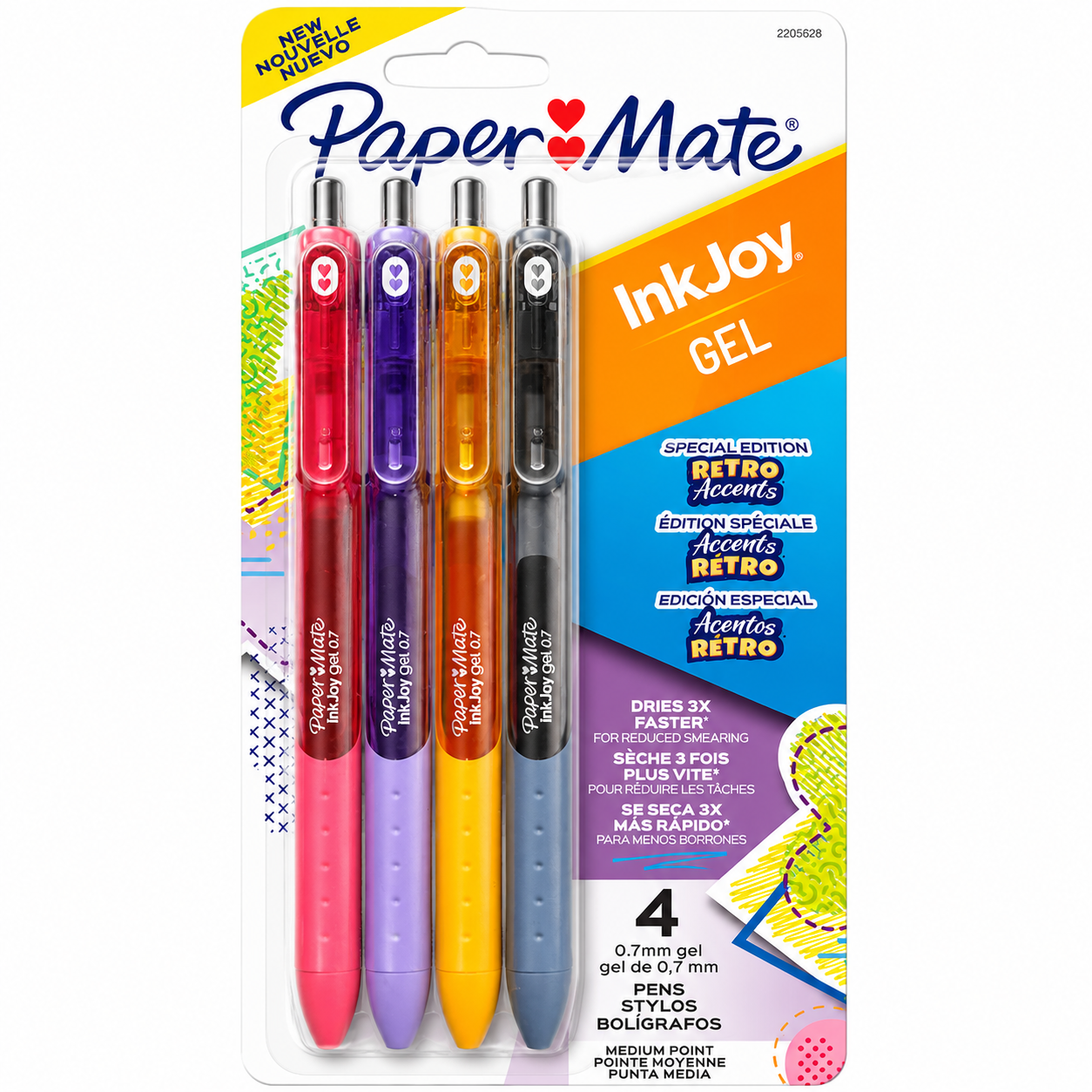 Paper Mate Bolígrafo Inkjoy Blister 4 Accents Retro 0.7mm