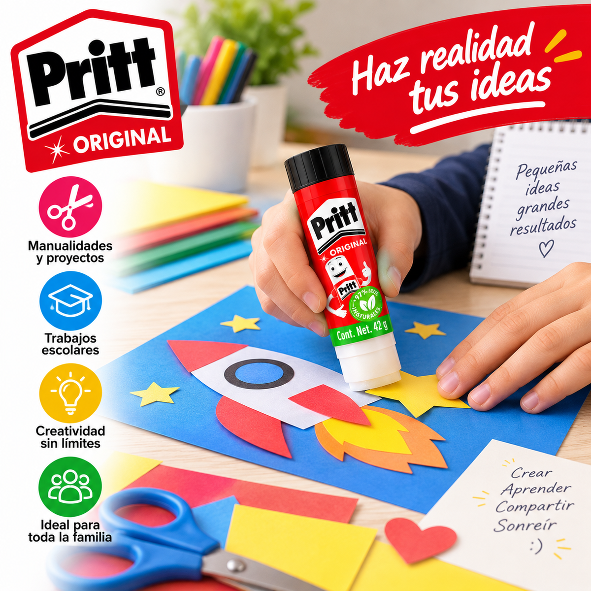 Pegamento En Barra Pritt Original 42 G Pack 5 Piezas