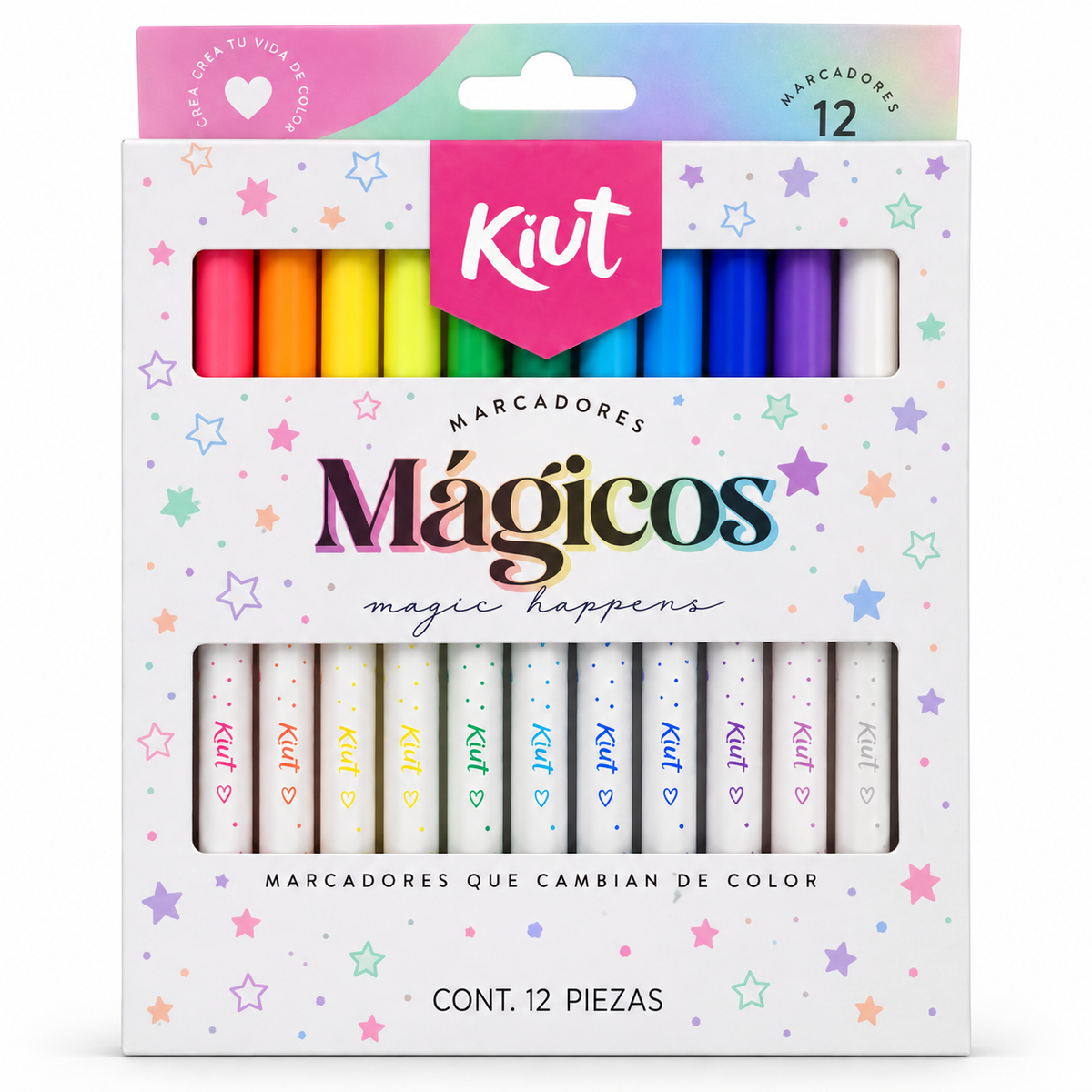 Marcadores Mágicos Kiut 12 Piezas – Plumones que Cambian de Color