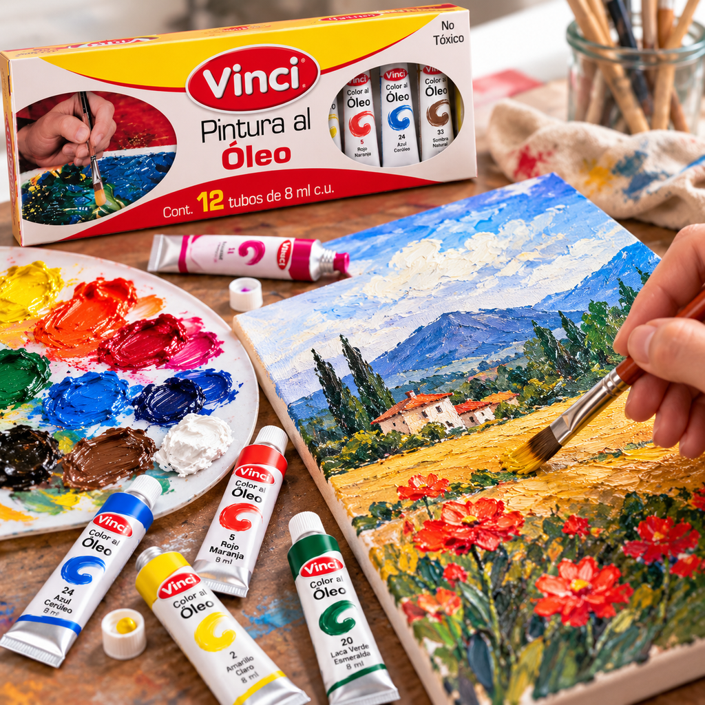 Pintura Al Óleo Vinci 12 Tubos De 8 Ml Colores Surtidos