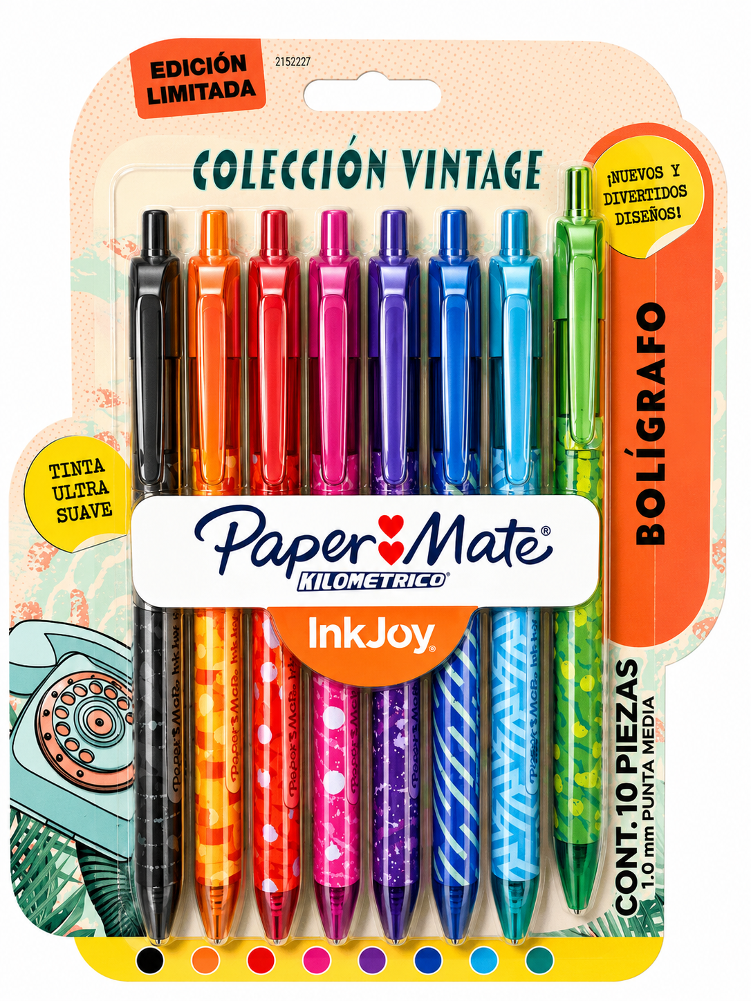 Paper Mate Vintage 8 Boligrafos punta media 1.0mm