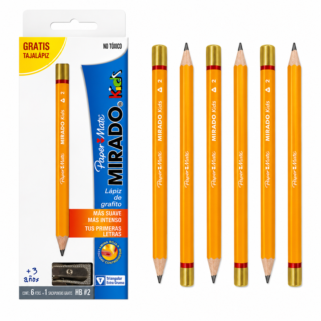 Caja Con 6 Lápices Entrenador Paper Mate Mirado Kids Hb2 Agregar a favoritos BAJÓ DE PRECIO