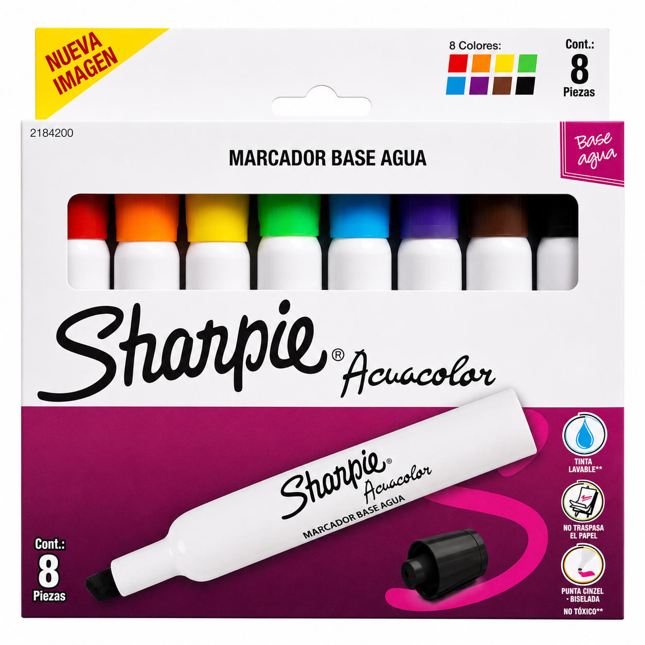 Sharpie Acuacolor Marcadore Base De Agua 8 Piezas
