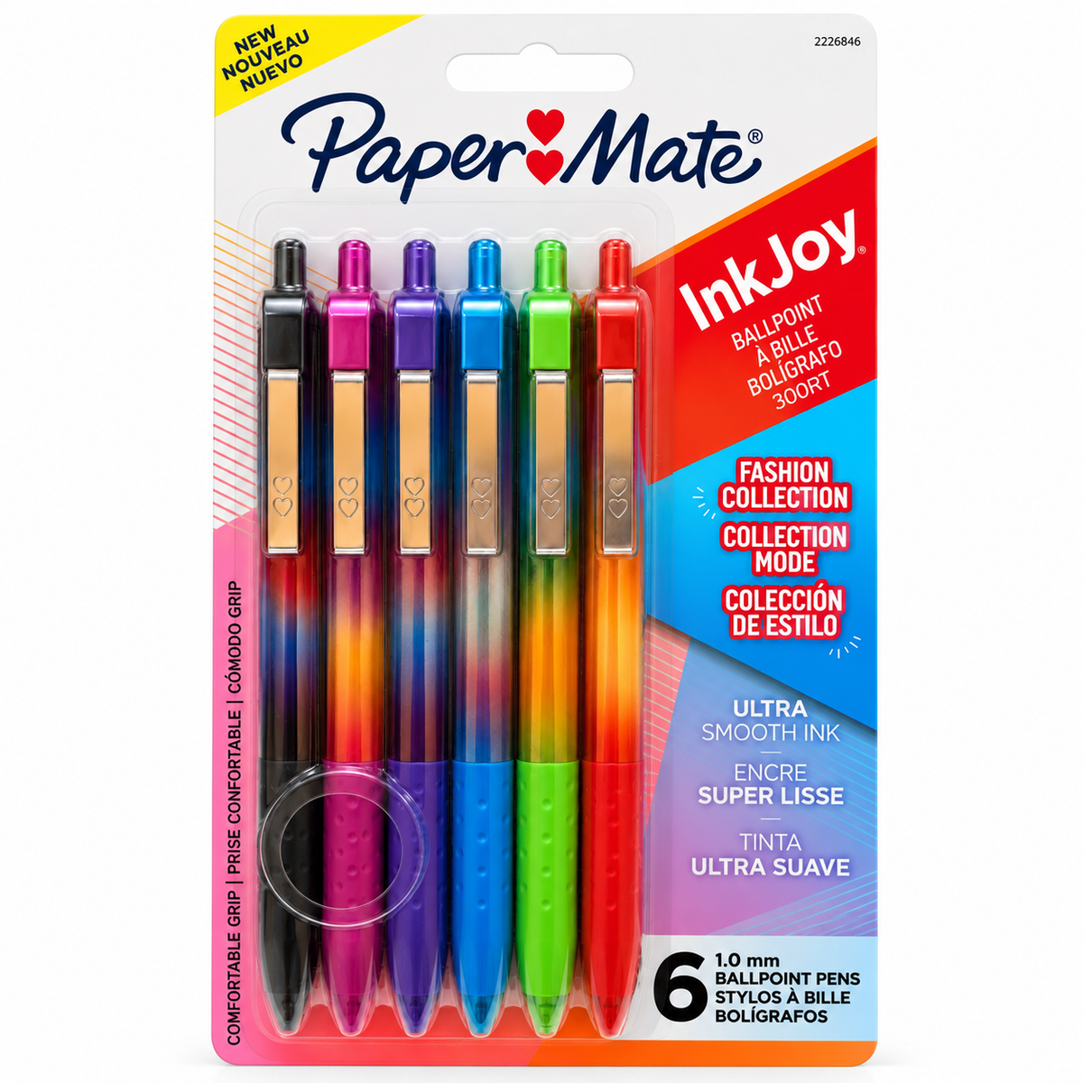 Paper Mate InkJoy 300RT – 6 Bolígrafos Colores Surtidos Punta 1.0 mm