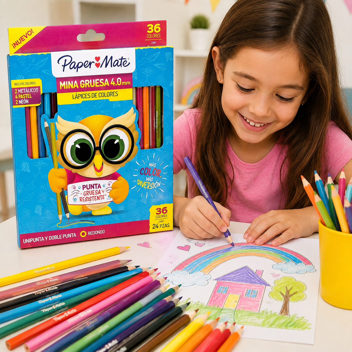 Paper Mate 36 Colores 24 piezas mina gruesa 4.0mm