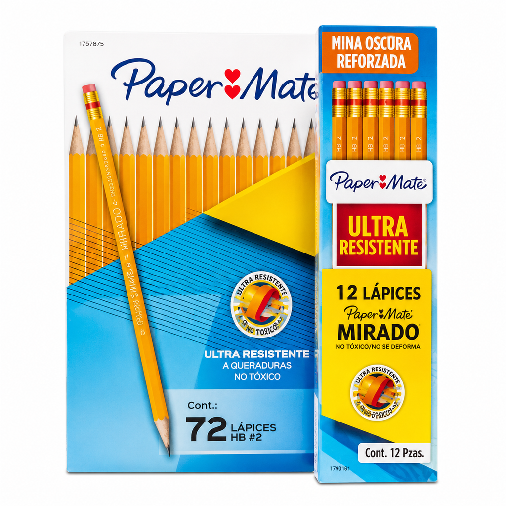 Paper Mate 72 Lapices + 12 gratis Mirado Ultraresistentes  HB 2