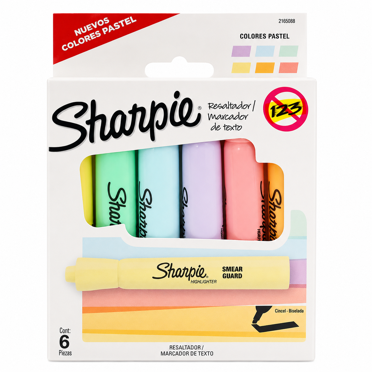Sharpie 6 Resaltadores Marcatextos, 6 Colores Pastel Tank