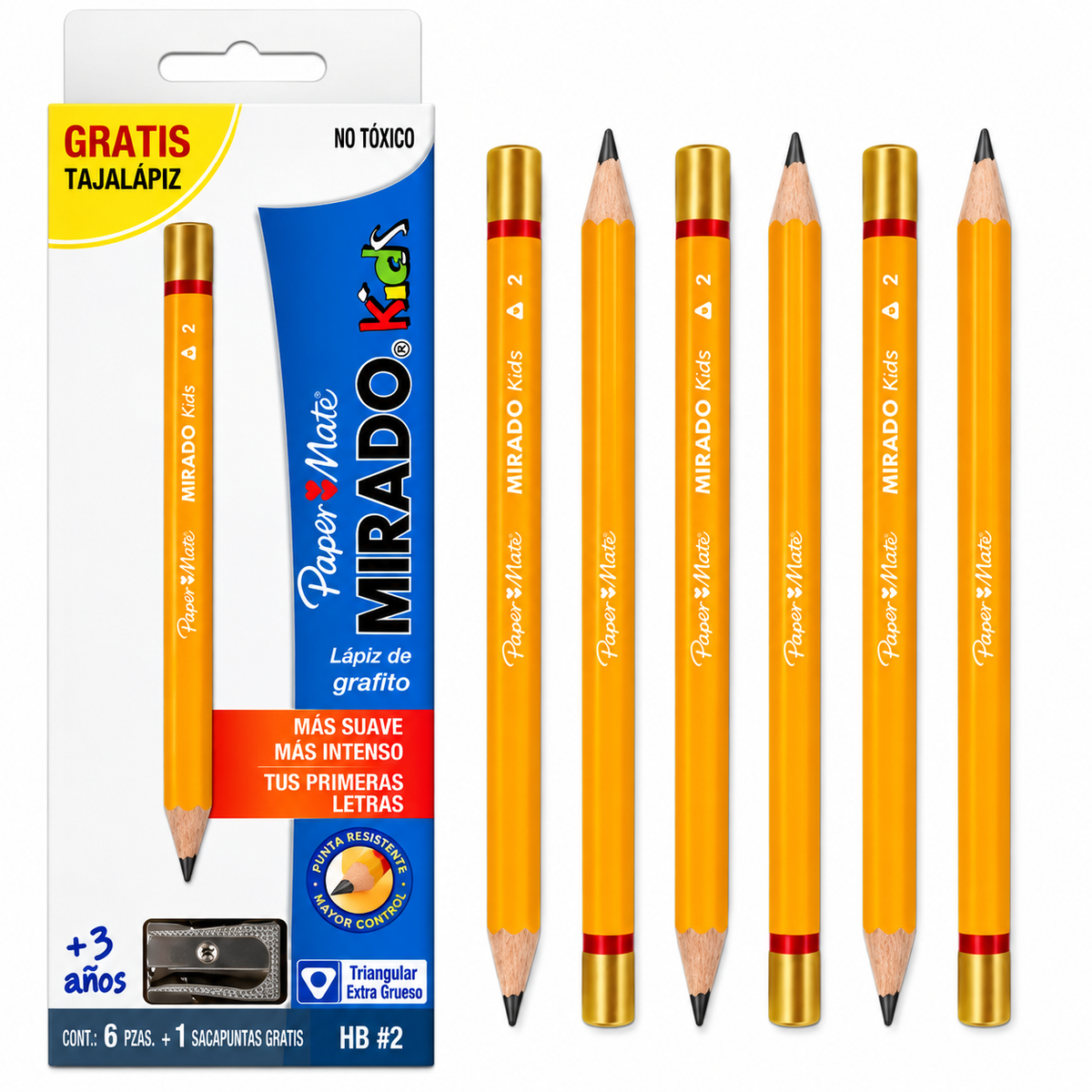 Caja Con 6 Lápices Entrenador Paper Mate Mirado Kids Hb2 Agregar a favoritos BAJÓ DE PRECIO