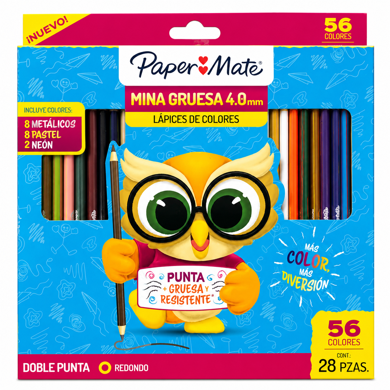 Paper Mate 28 lapices 56 colores Metalicos Pastel Neon
