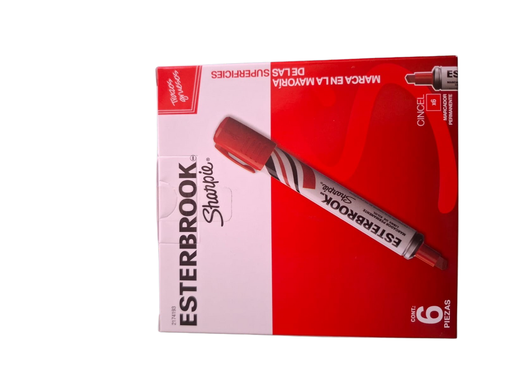 Esterbrook Sharpie 6 Marcadores Permanentes Rojo