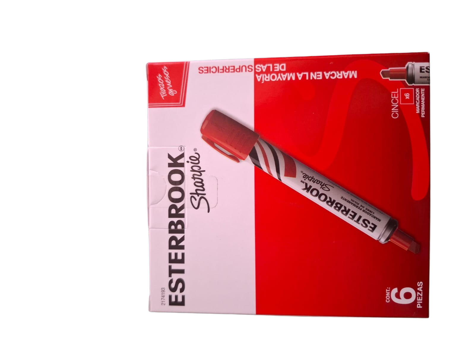Esterbrook Sharpie 6 Marcadores Permanentes Rojo