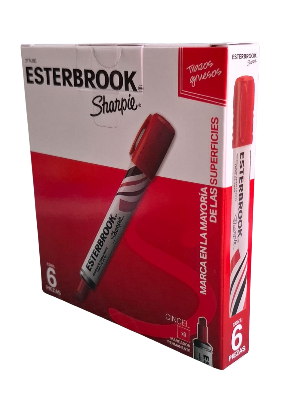 Esterbrook Sharpie 6 Marcadores Permanentes Rojo