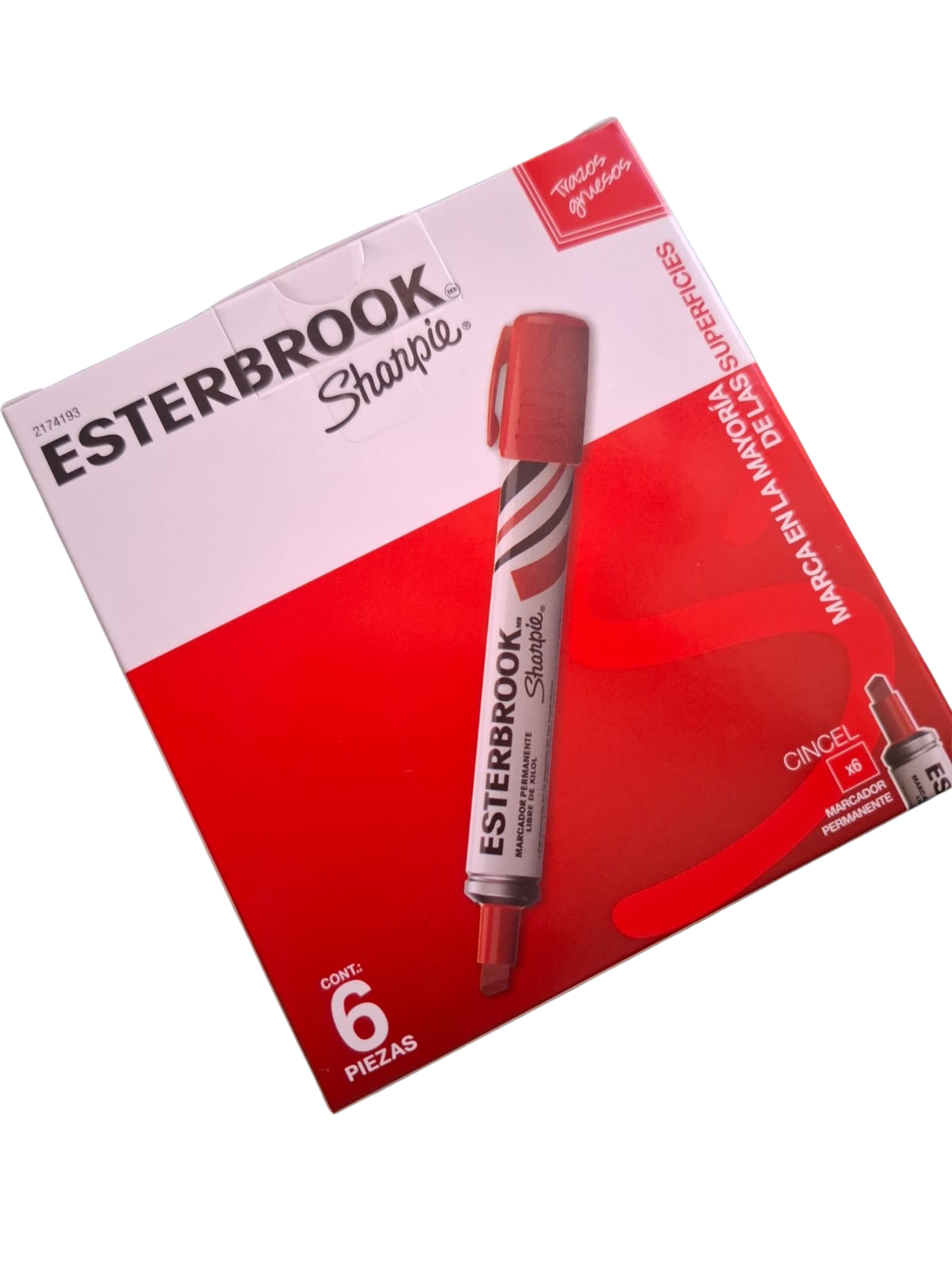 Esterbrook Sharpie 6 Marcadores Permanentes Rojo