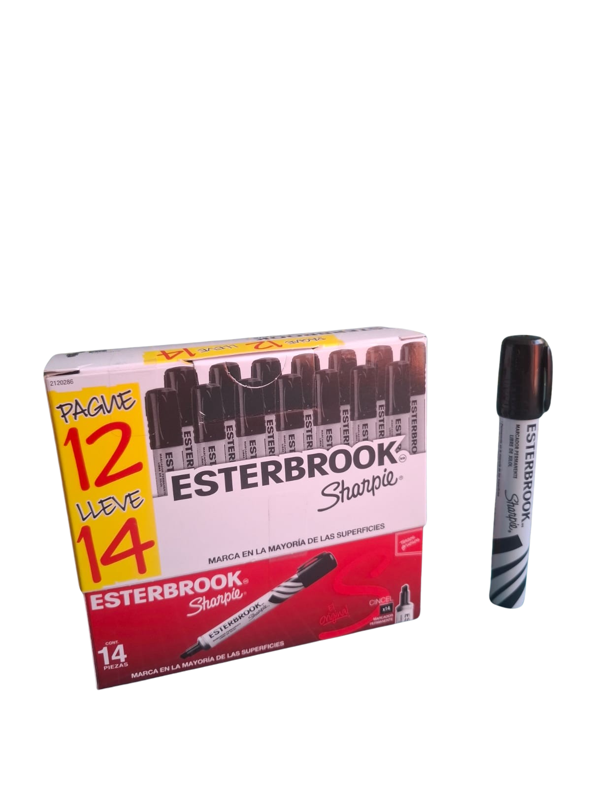 Marcador Permanente Esterbrook 12 Piezas Trazo Gruesos Caja Negro