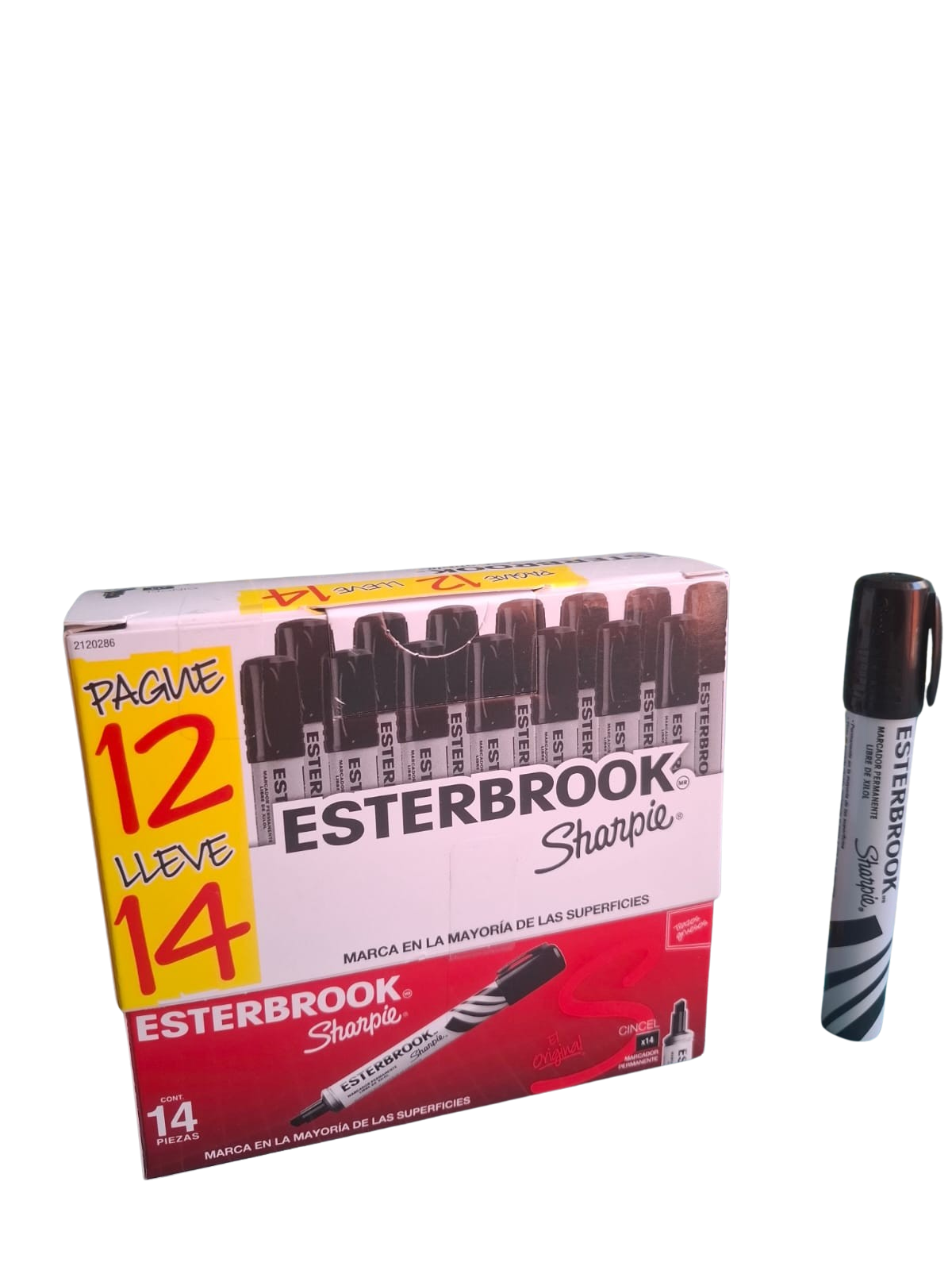 Marcador Permanente Esterbrook 12 Piezas Trazo Gruesos Caja Negro