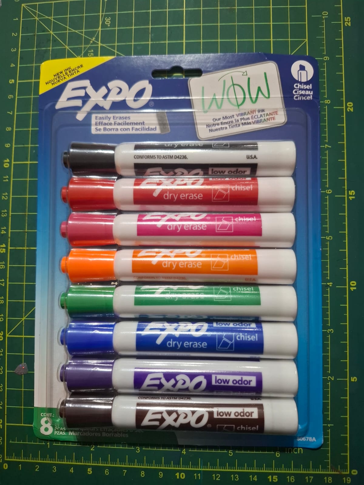 Expo 8 Marcadores Pizarron Blanco Punta Cincel Low Odor Ink