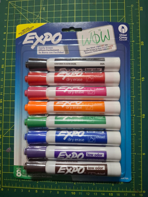 Expo 8 Marcadores Pizarron Blanco Punta Cincel Low Odor Ink
