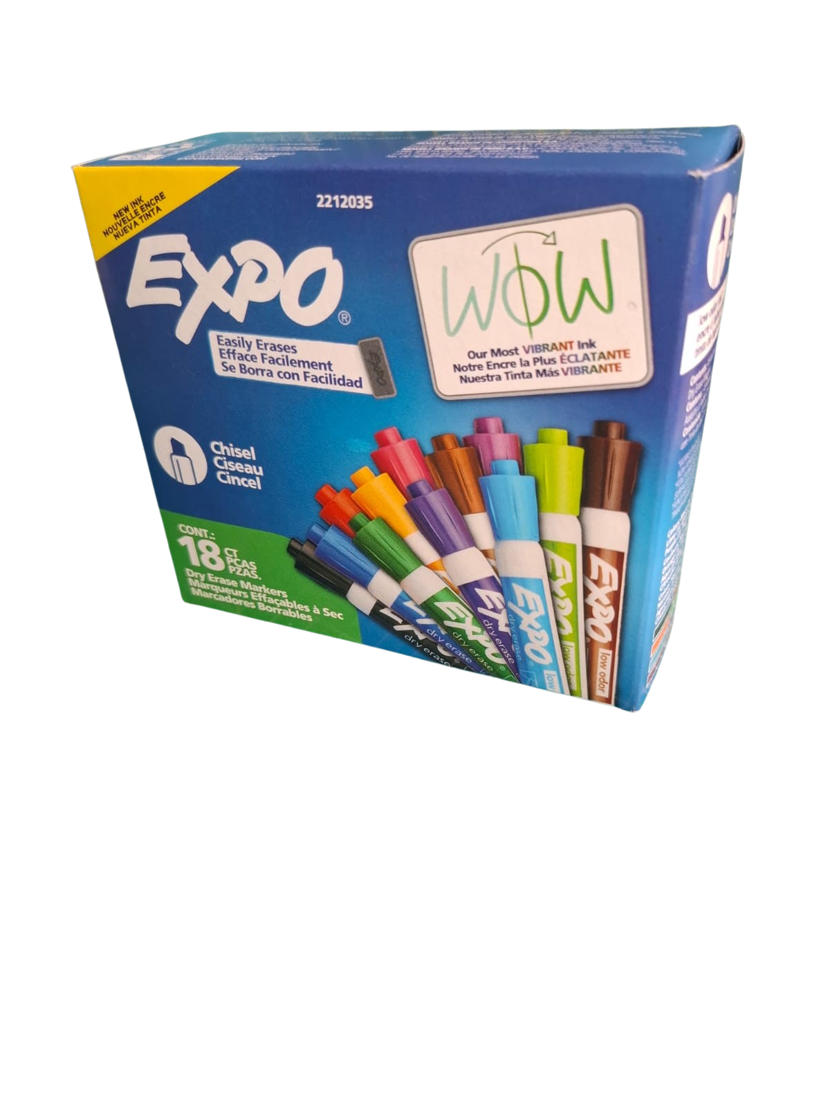 Expo Marcador Para Pizarron Blanco Punta Cincel Colores Intensos 18
