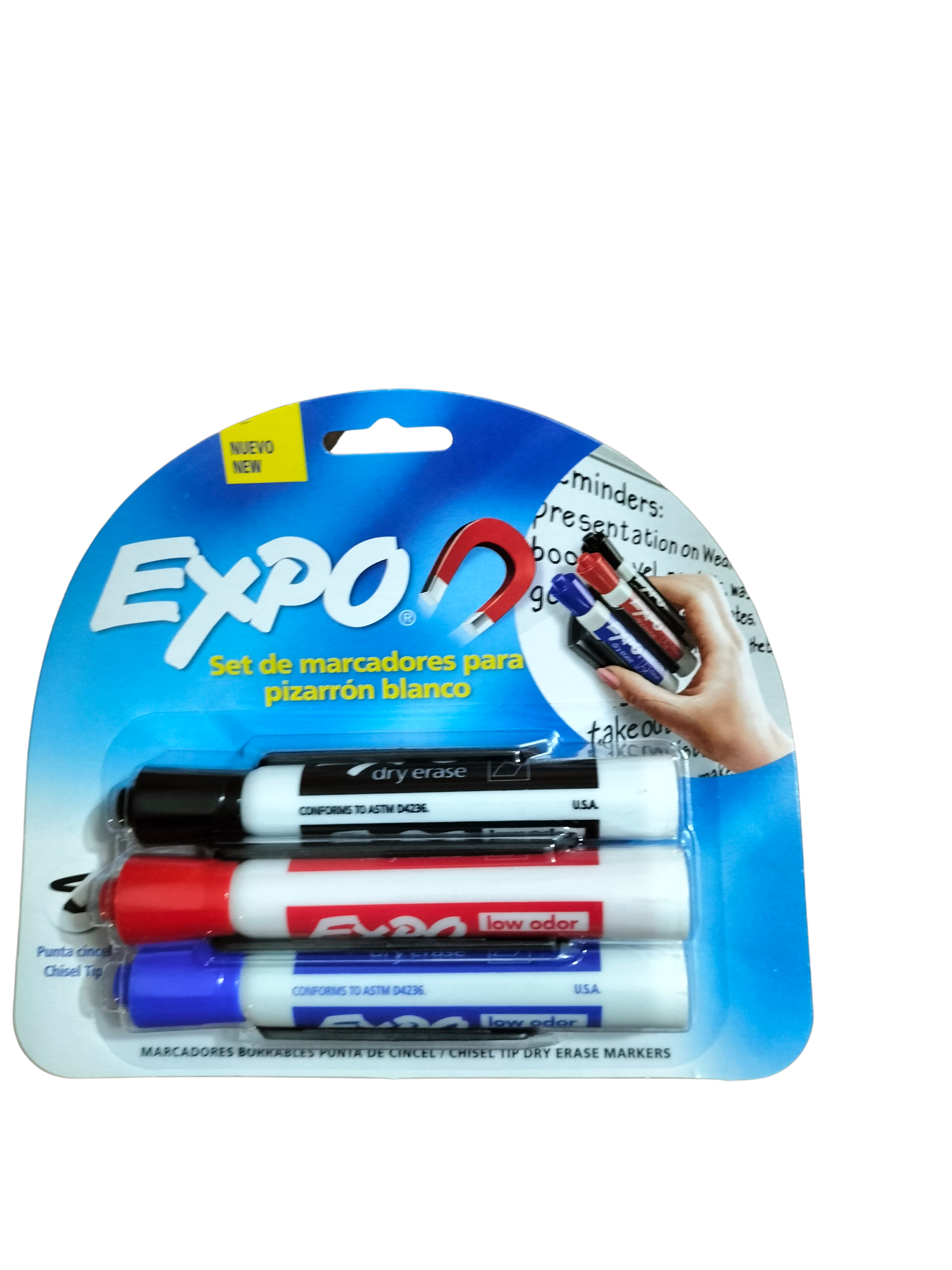Marcador Para Pizarron Expo 3 Colores + Borrador Magnetico