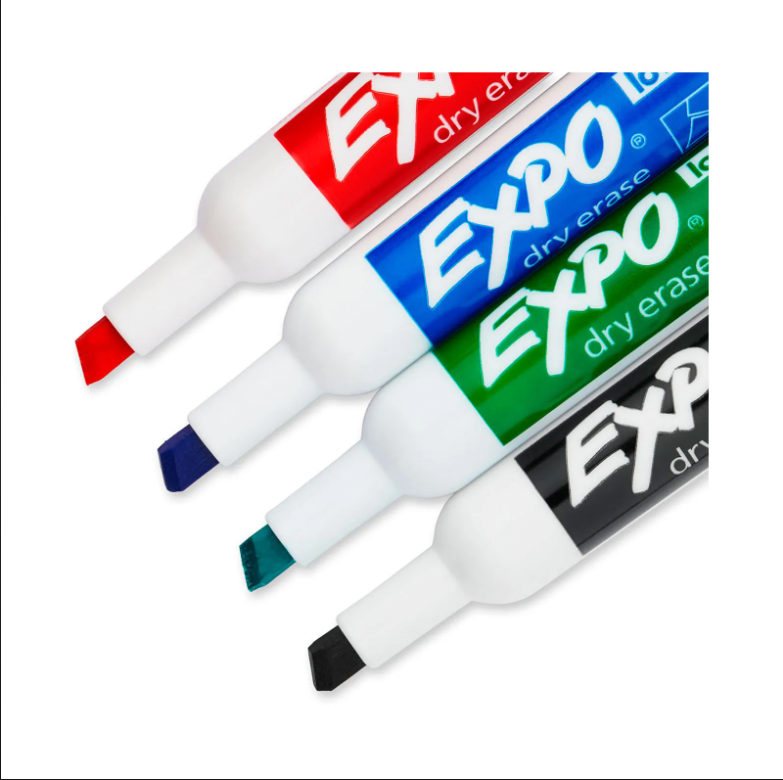 Marcador Expo Pizarron Blanco Colores Basicos Cincel 4 Basicos