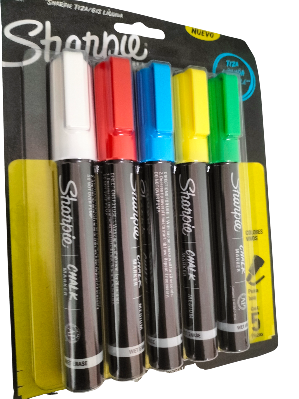TIZA LIQUIDA BORRABLE SHARPIE 5 COLORES