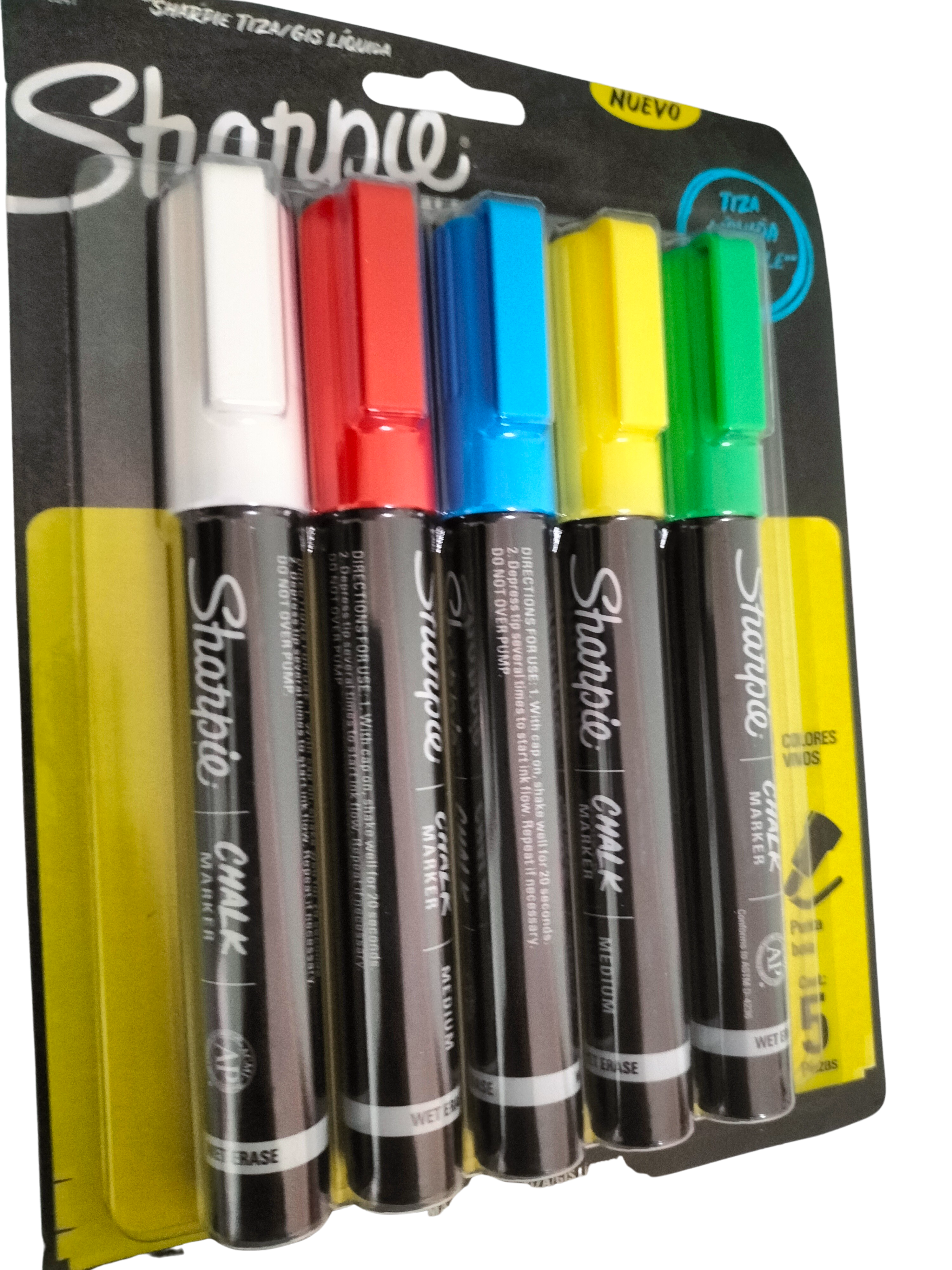TIZA LIQUIDA BORRABLE SHARPIE 5 COLORES