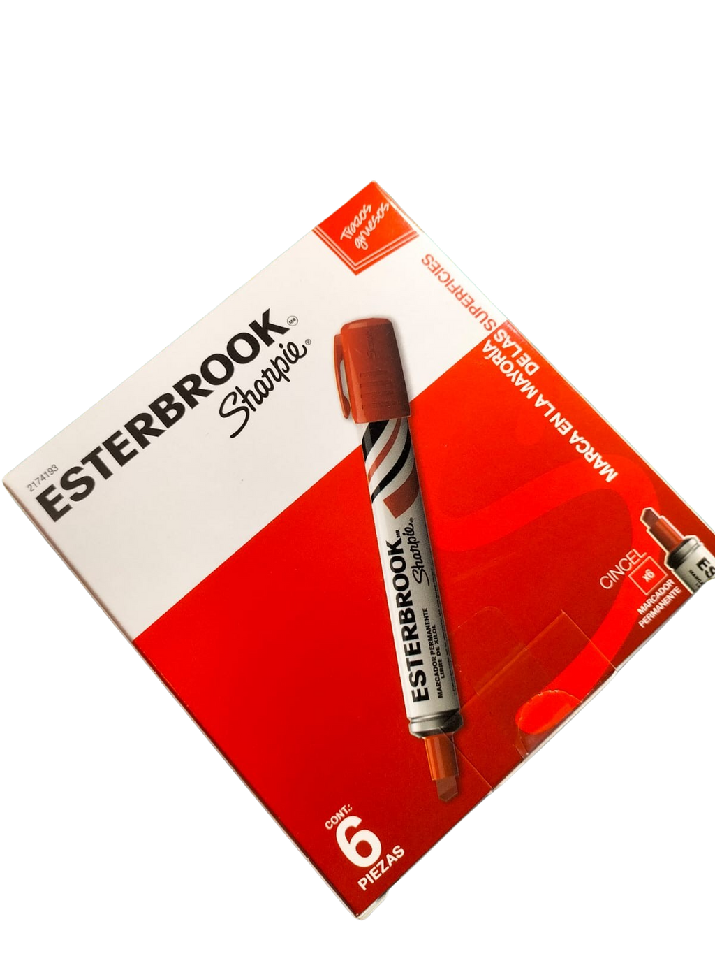 Esterbrook Sharpie 6 Marcadores Permanentes Rojo