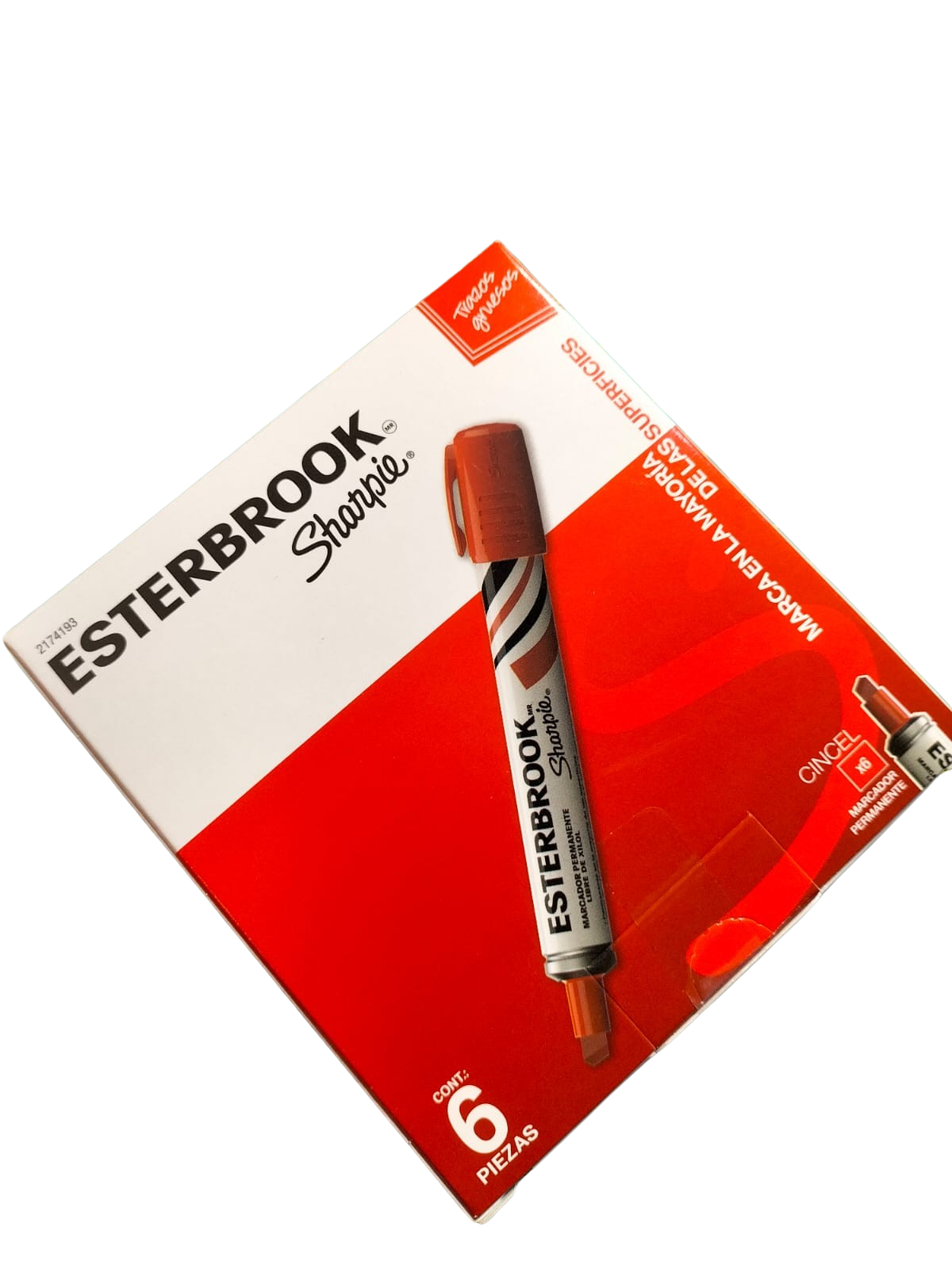 Esterbrook Sharpie 6 Marcadores Permanentes Rojo