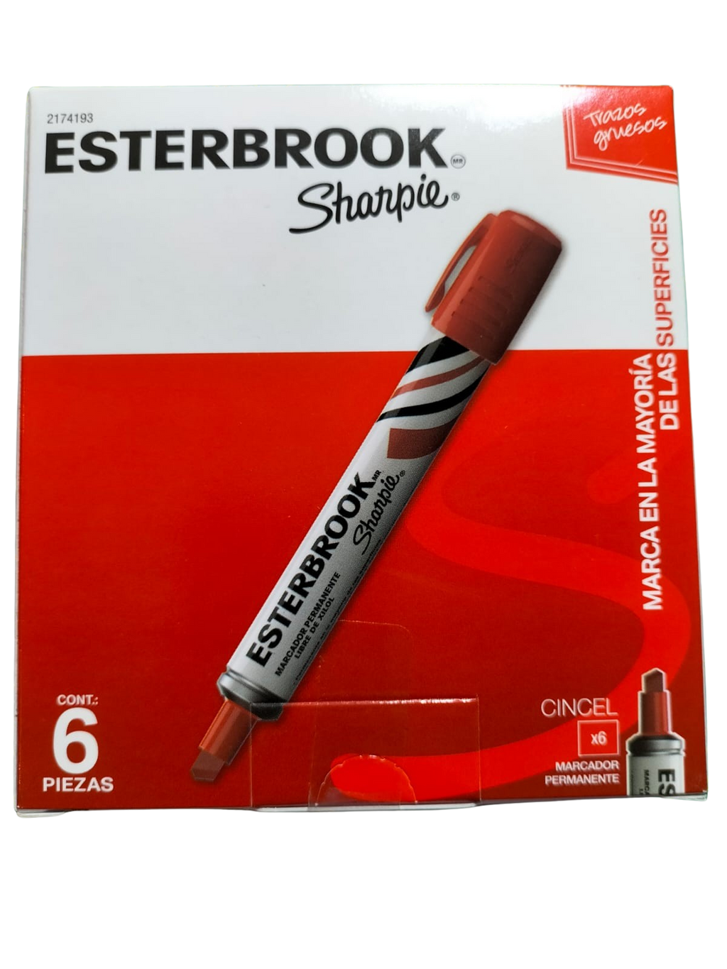Esterbrook Sharpie 6 Marcadores Permanentes Rojo