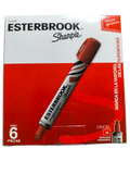 Esterbrook Sharpie 6 Marcadores Permanentes Rojo