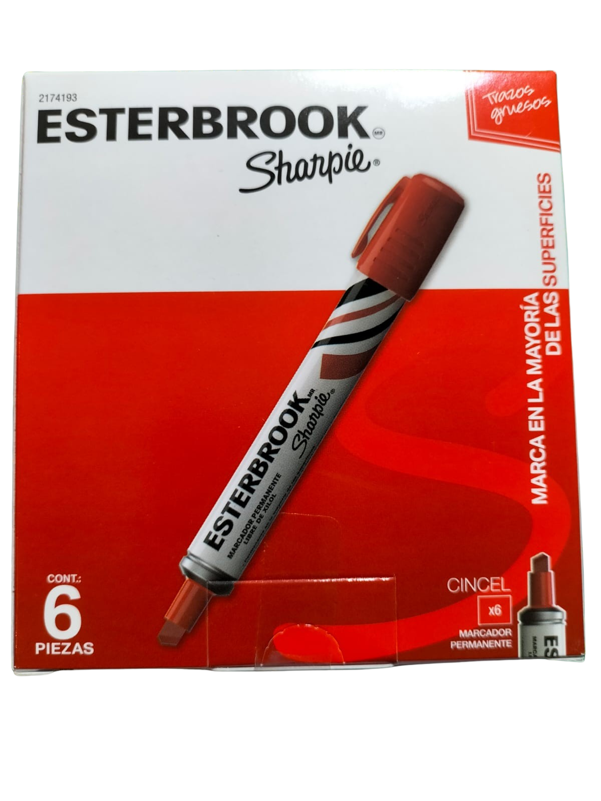 Esterbrook Sharpie 6 Marcadores Permanentes Rojo