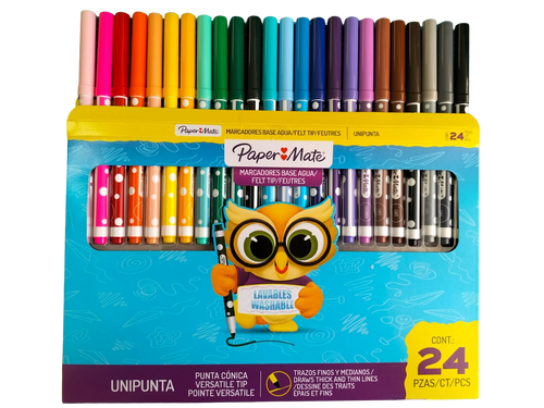 24 Marcadores Unipunta Gruesos Paper Mate Lavables