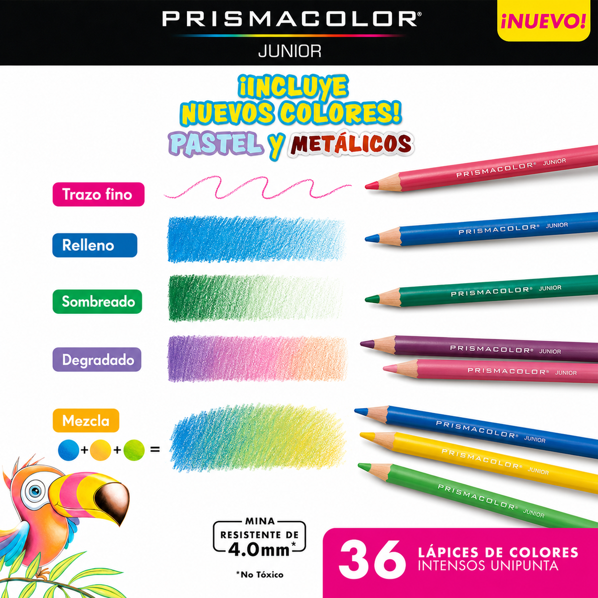 Prismacolor 36 Lapices Colores Intensos Junior Intenso