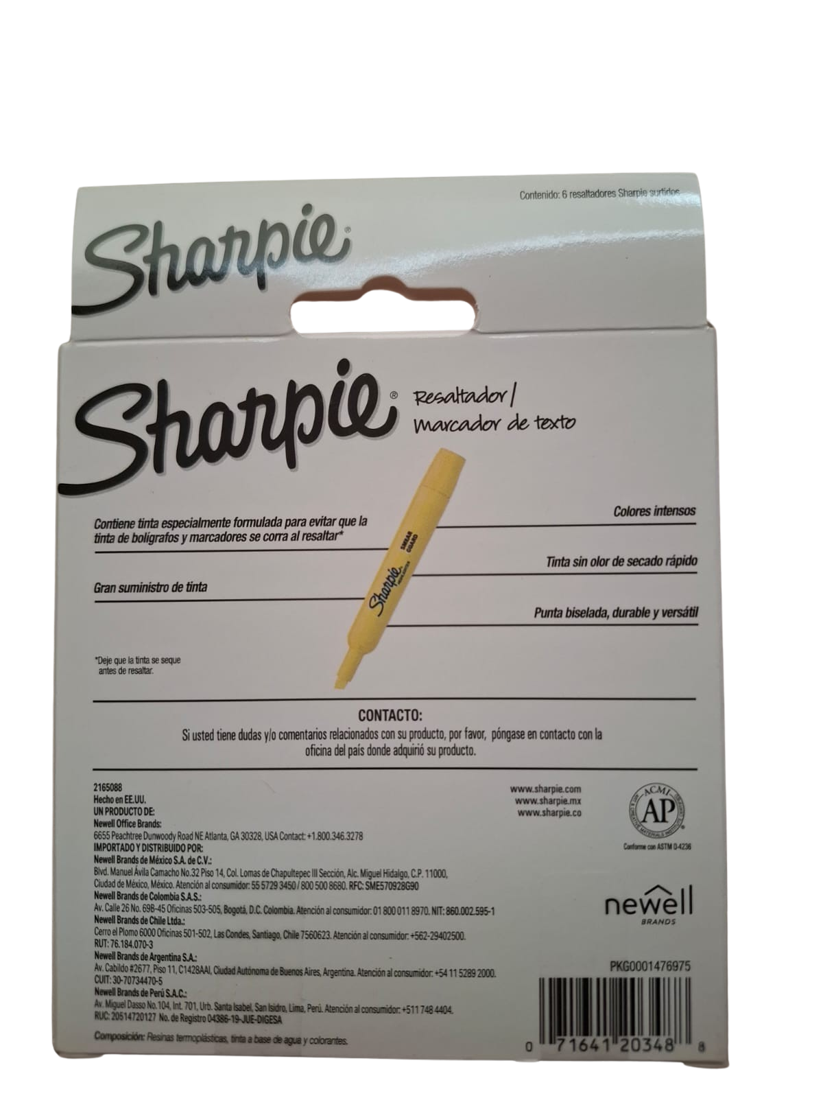 Sharpie 6 Resaltadores Marcatextos, 6 Colores Pastel Tank