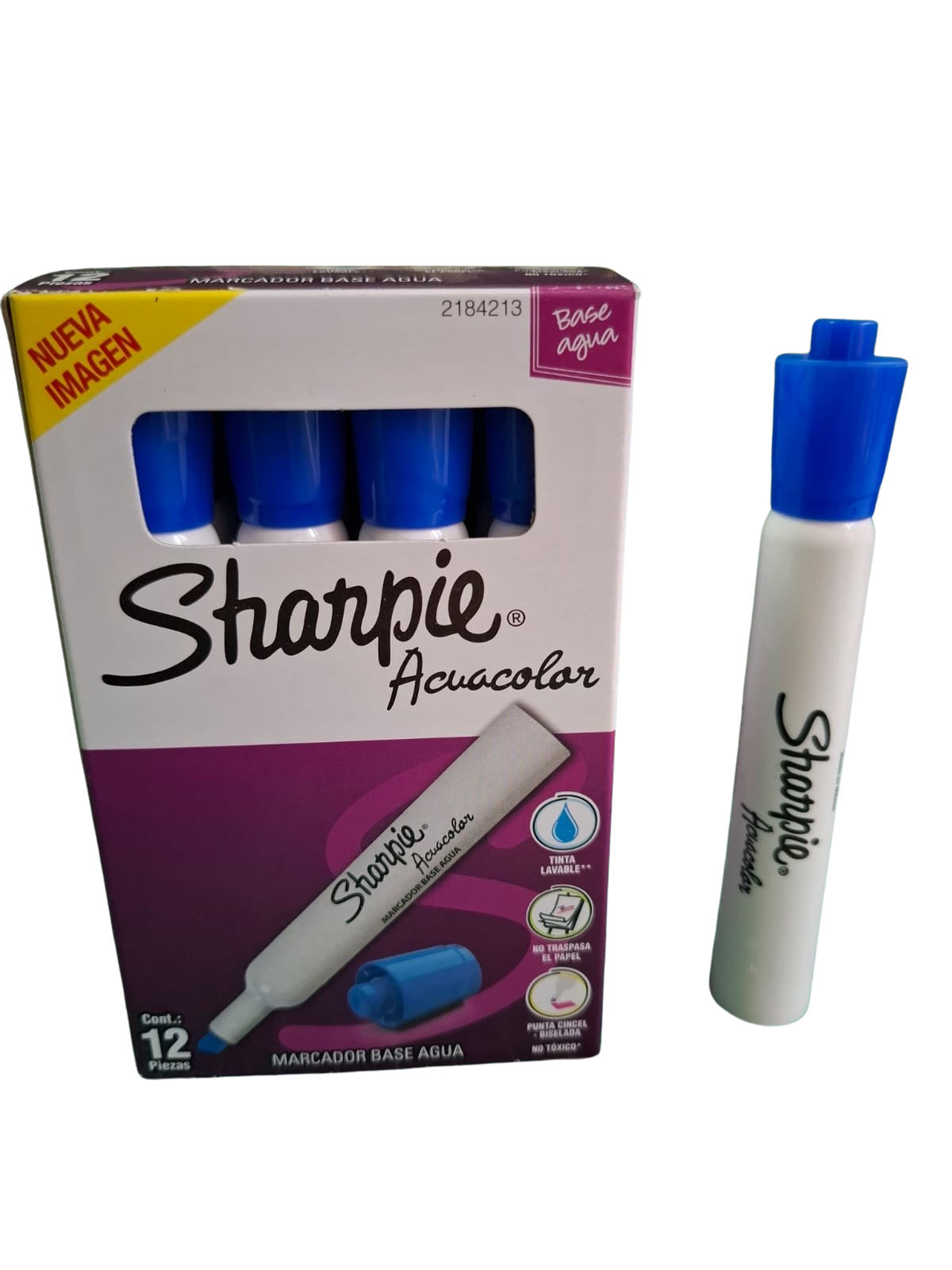 Sharpie 12 Marcadores Acuacolor Para Telas En Azul Obscuro