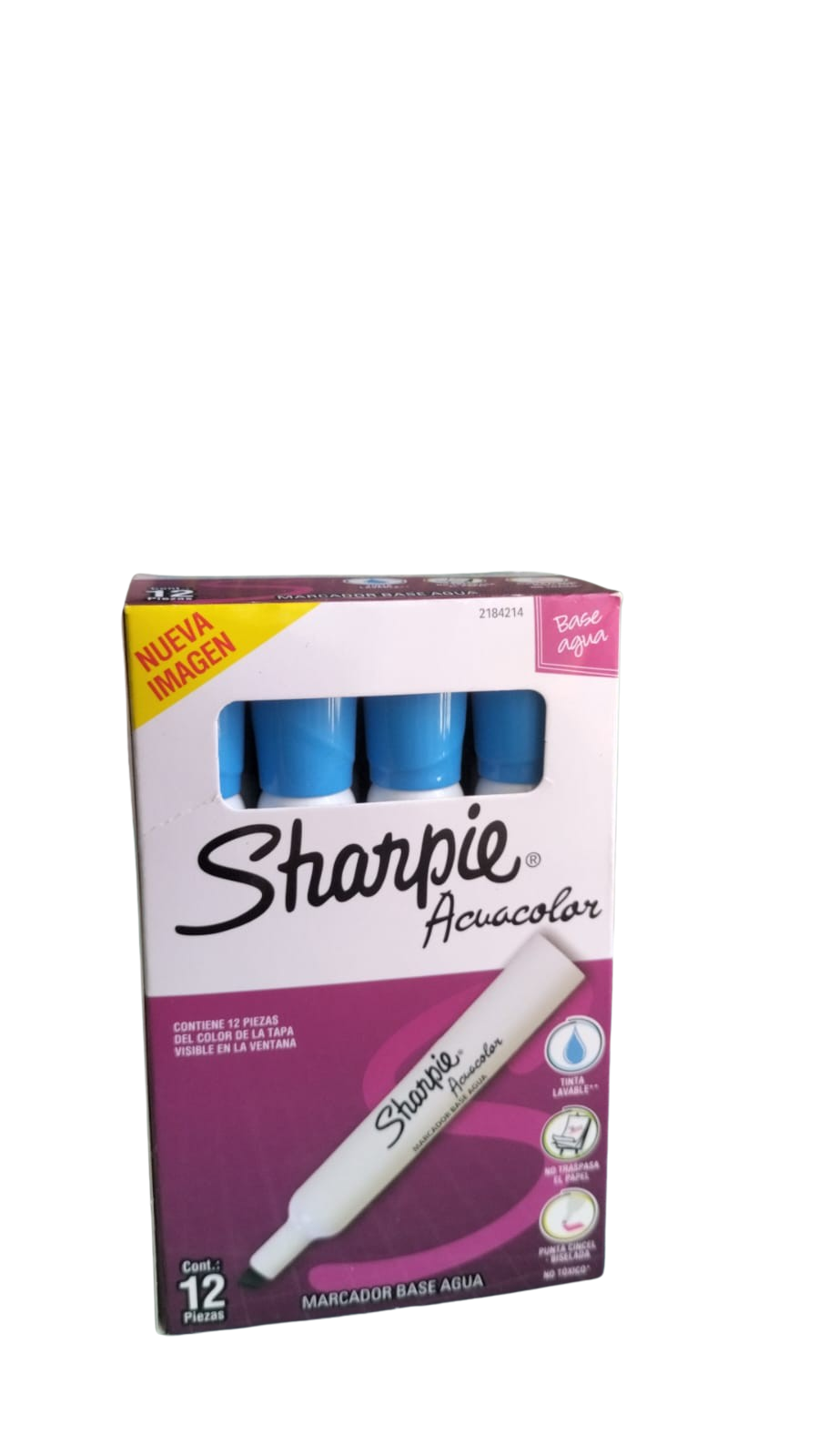 Sharpie Acuacolor 12 Marcadores  Para Telas En Azul Claro