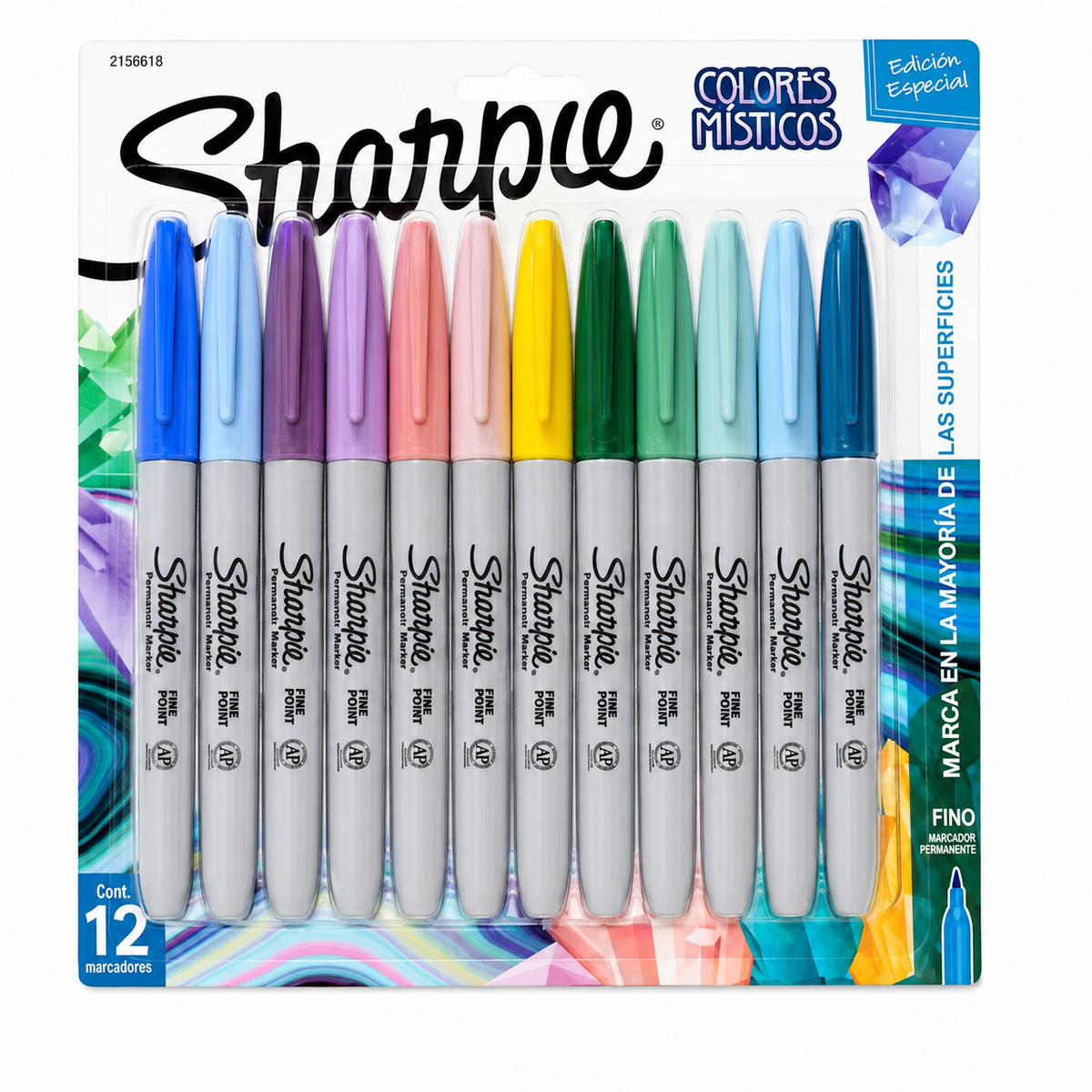 Sharpie 12 Marcadores Permanente Colores Misticos Punta Fina