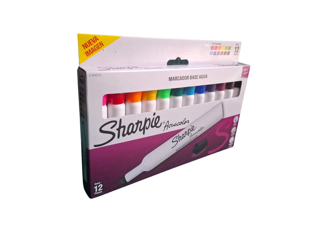 Sharpie Acuacolor 12 Colores  Base Agua