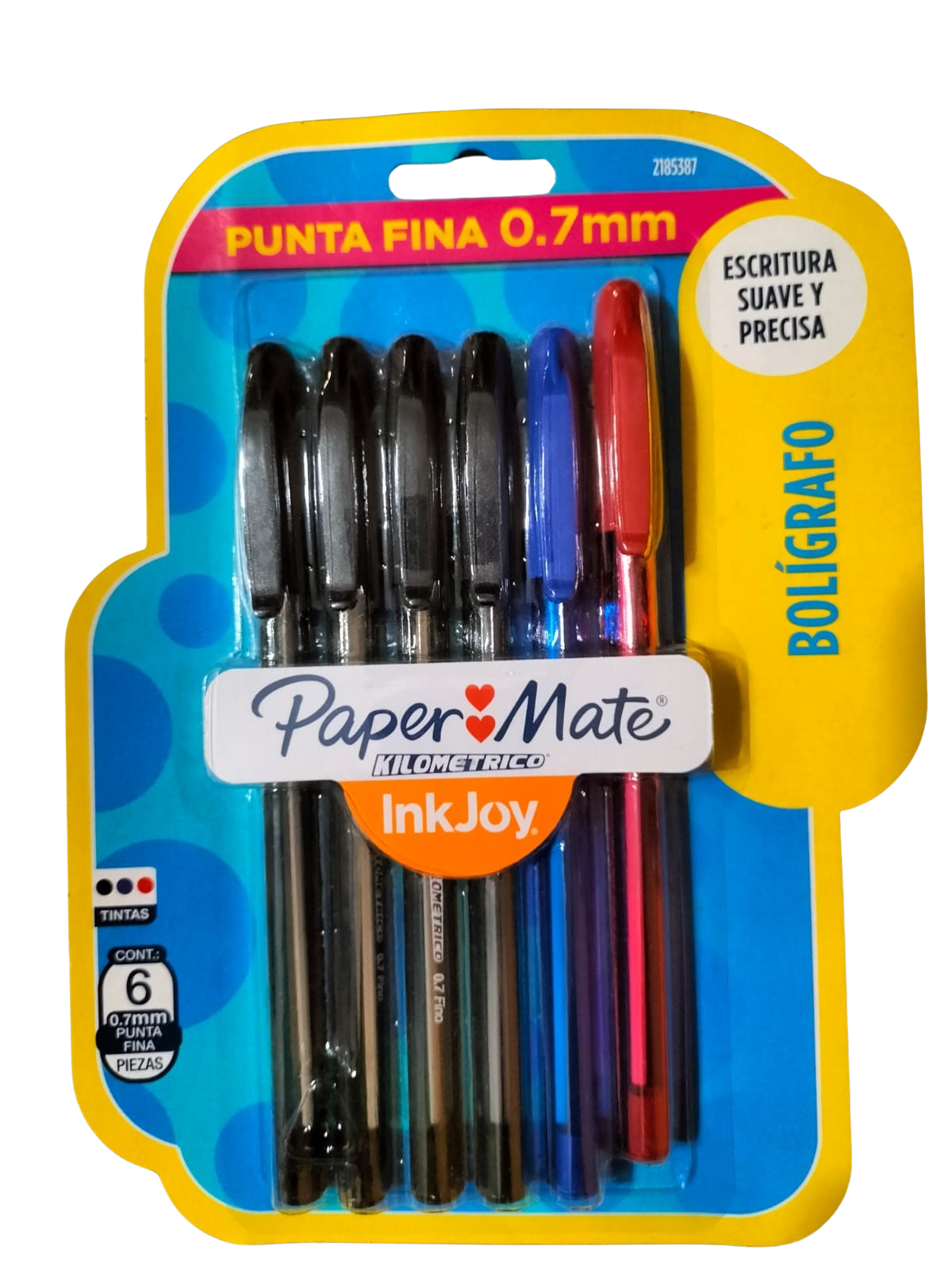 Paper Mate 6 Boligrafos Inkjoy 0.7mm Colores Basicos