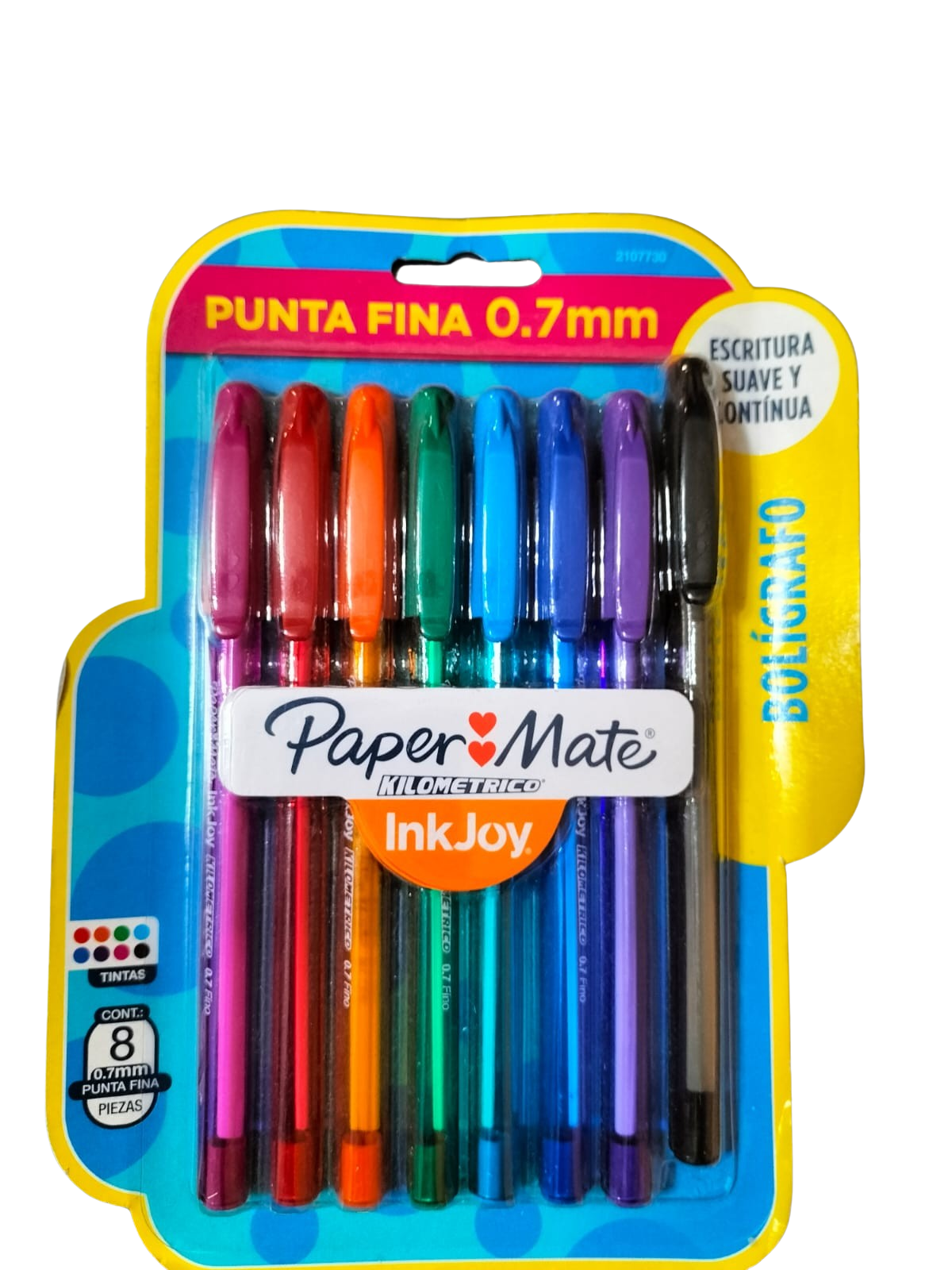 Paper Mate 8 Boligrafos Inkjoy 0.7mm Colores Surtido Varios